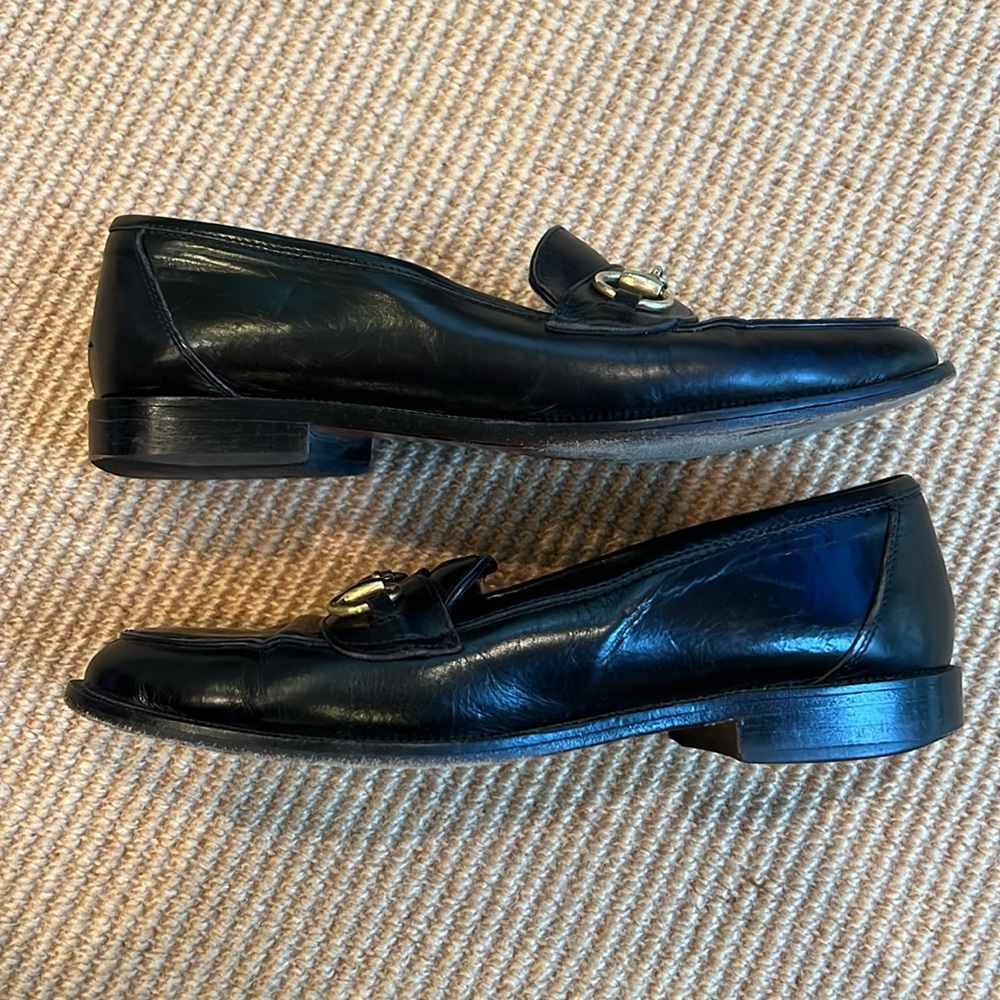 Joan & David Black Leather Horsebit Loafer Handmade in Italy - Picture 6 of 8